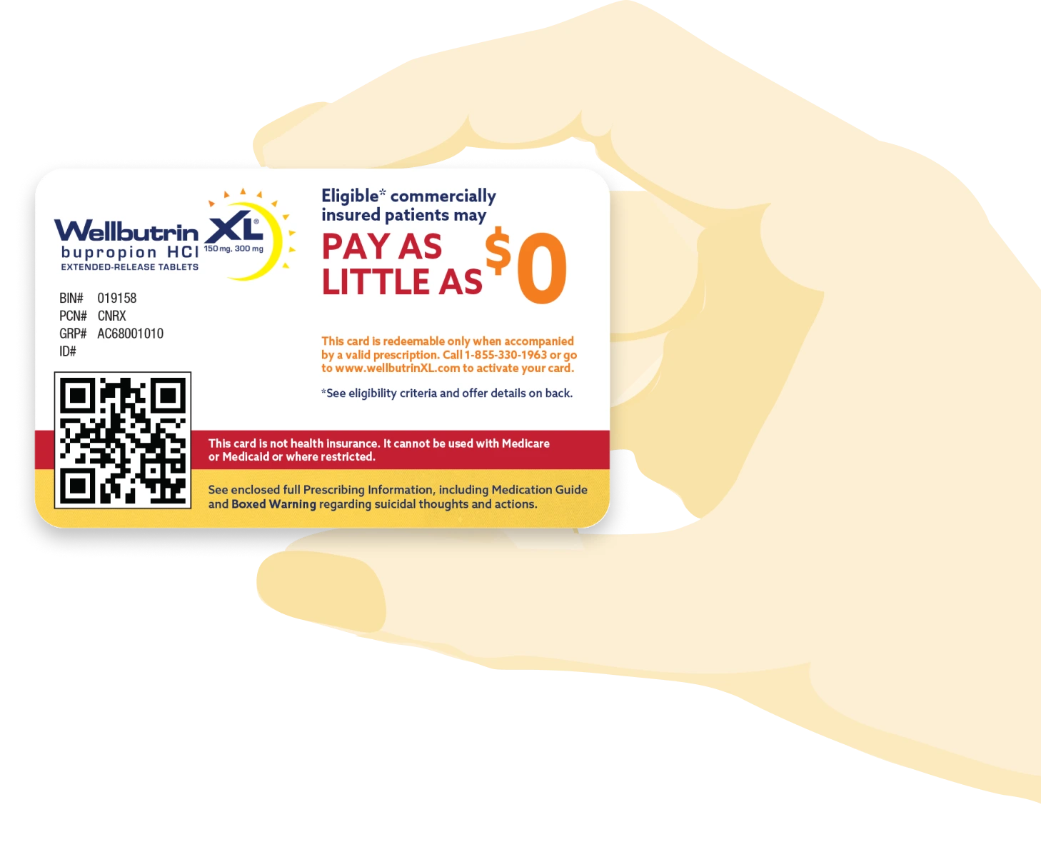 Savings Card in a carton hand